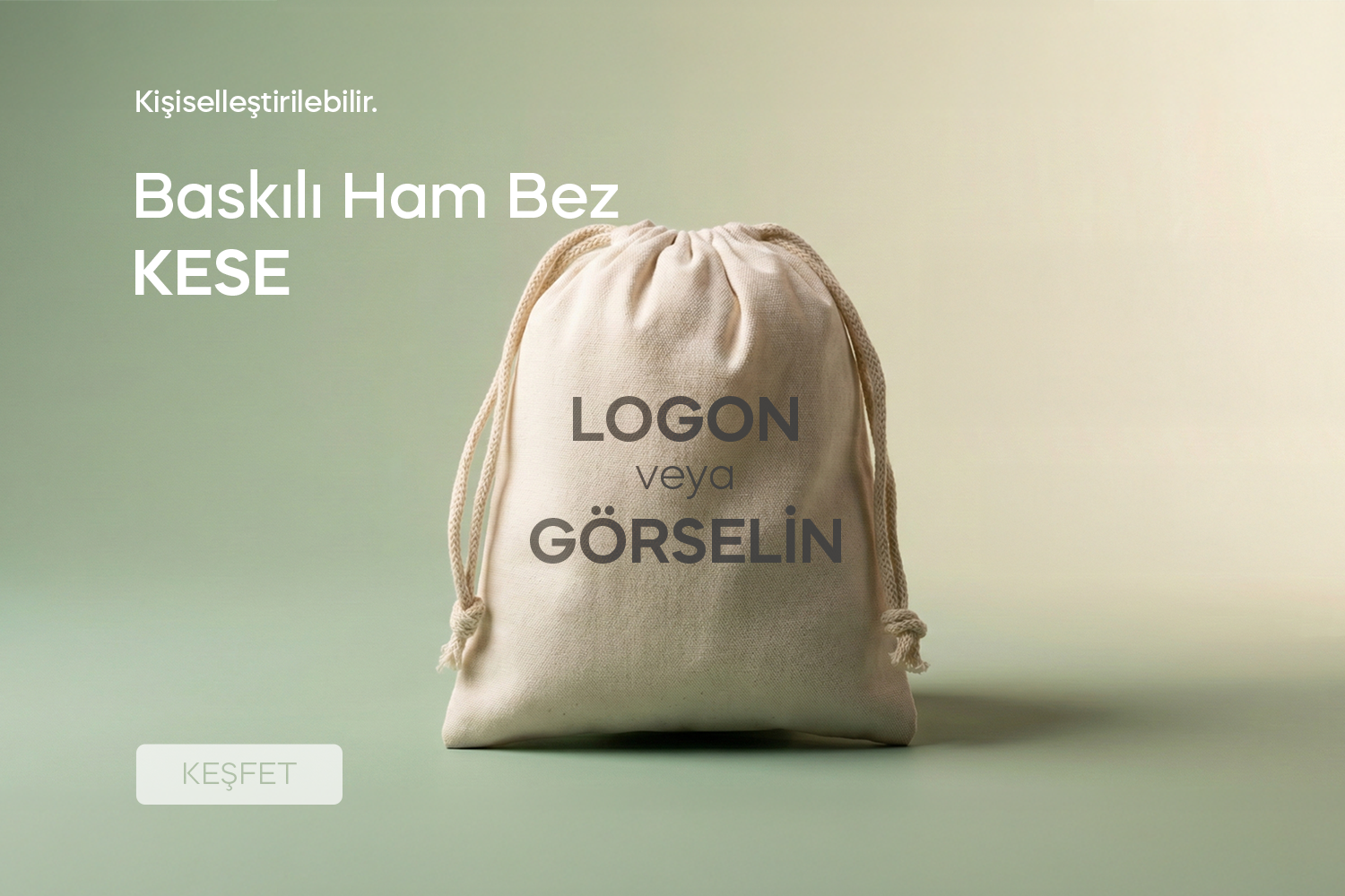 Baskılı Ham Bez Kese