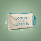 Açık Mavi - Özelleştirilebilir Kanvas Clutch (21 x 10)