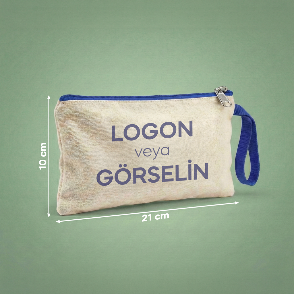 Lacivert - Özelleştirilebilir Kanvas Clutch (21 x 10)