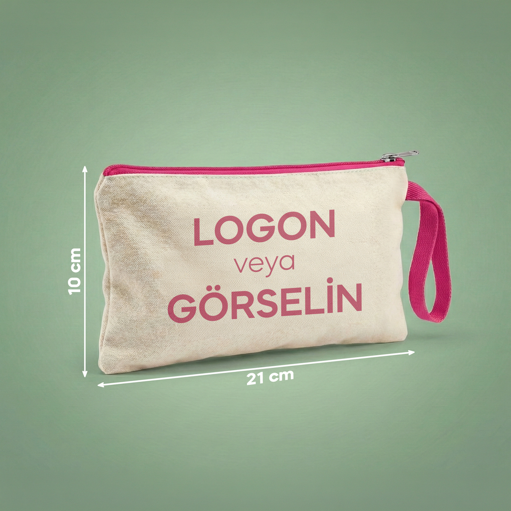 Pembe - Özelleştirilebilir Kanvas Clutch (21 x 10)