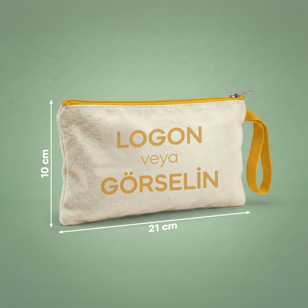 Turuncu - Özelleştirilebilir Kanvas Clutch (21 x 10)