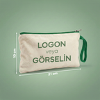 Yeşil - Özelleştirilebilir Kanvas Clutch (21 x 10)