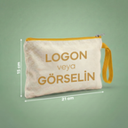 Turuncu - Özelleştirilebilir Kanvas Clutch (21 x 15)