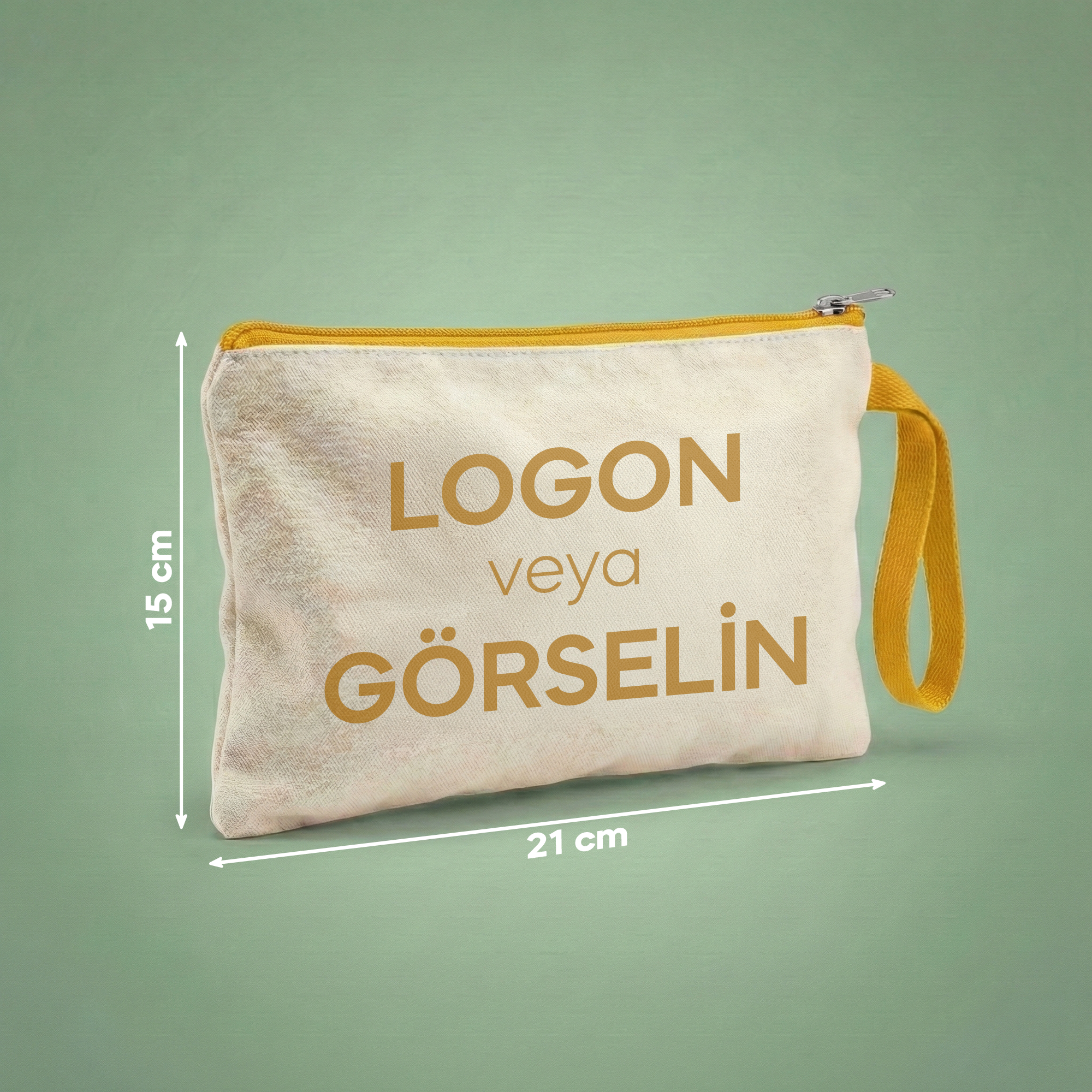 Turuncu - Özelleştirilebilir Kanvas Clutch (21 x 15)