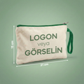 Yeşil - Özelleştirilebilir Kanvas Clutch (21 x 15)