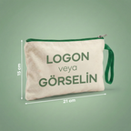 Yeşil - Özelleştirilebilir Kanvas Clutch (21 x 15)