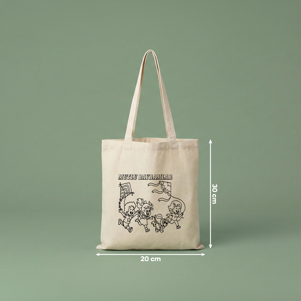 Boyanabilir Bayram Çantası (20x30cm) - 5 Farklı Tasarım (toplam 10 adet)