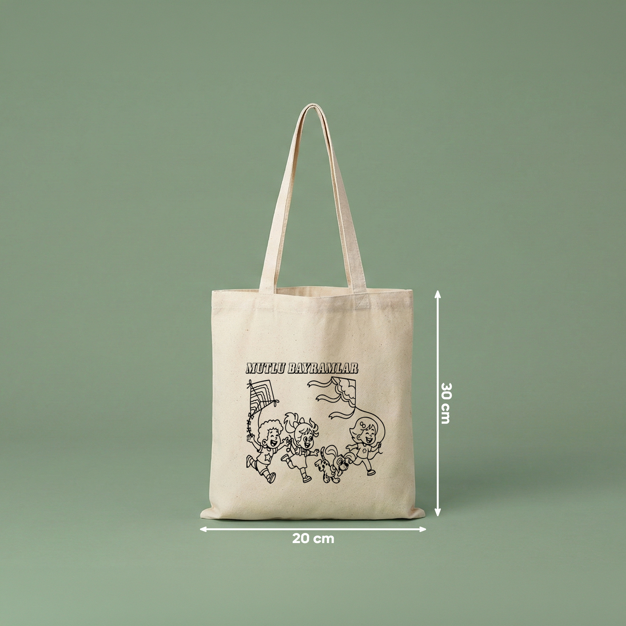 Boyanabilir Bayram Çantası (20x30cm) - 5 Farklı Tasarım (toplam 10 adet)