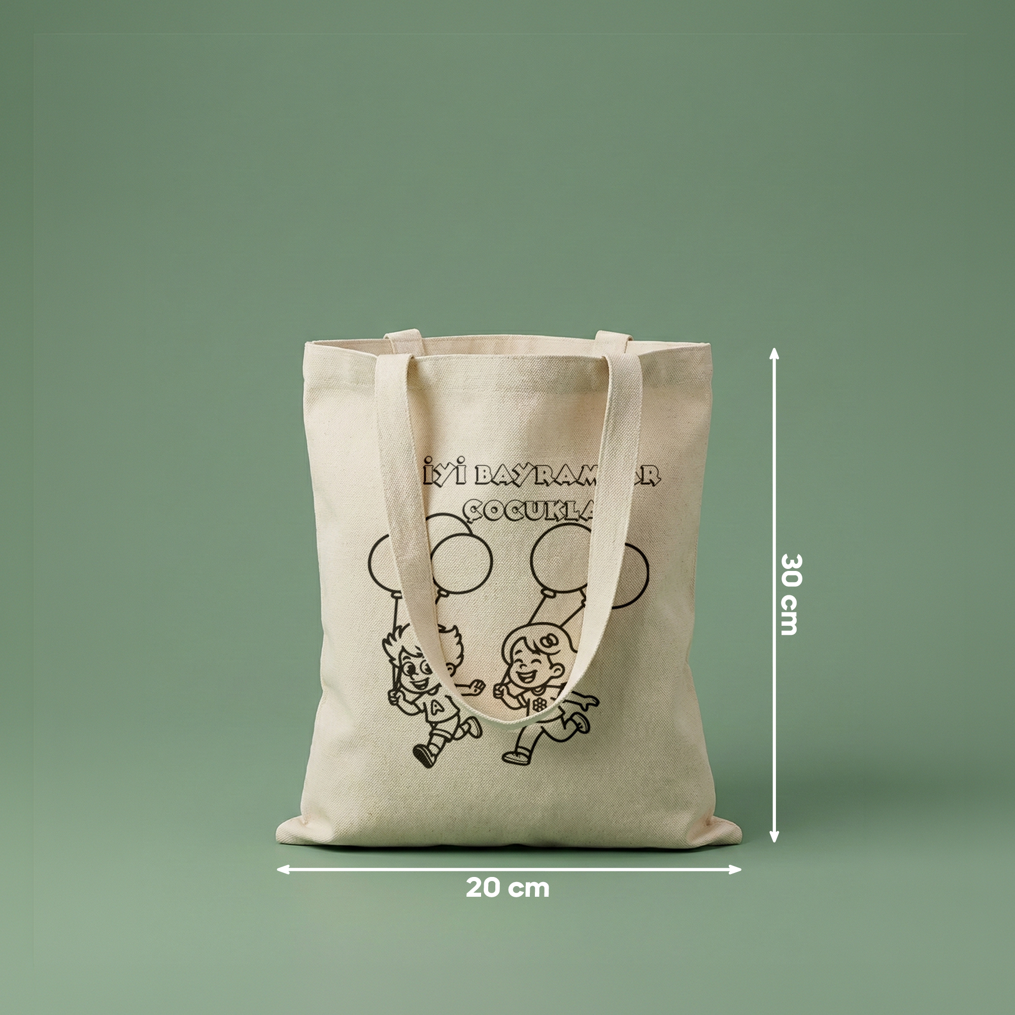 Boyanabilir Bayram Çantası (20x30cm) - 5 Farklı Tasarım (toplam 10 adet)