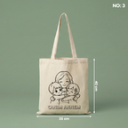 Boyanabilir Anneler Günü Çantası - NO: 3 — "Canım Annem" Anne & Çocuklar Sarılma Tasarımı