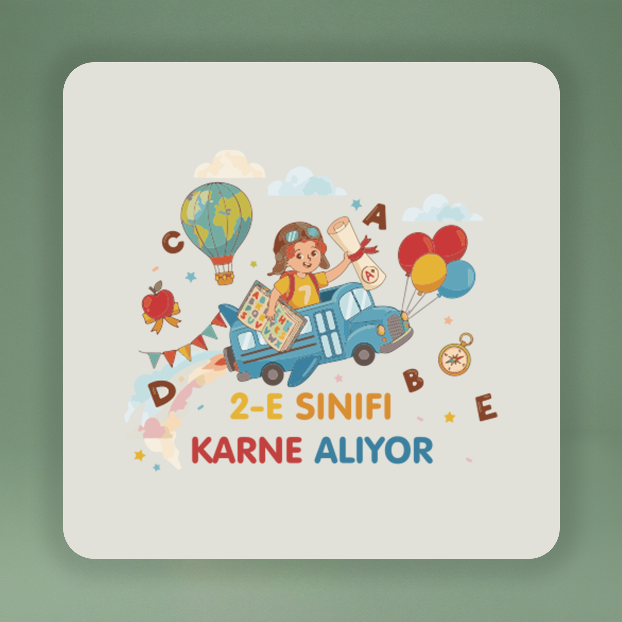 Karne Hediyesi Omuz Çantası - Sınıf Karne Alıyor - No:5