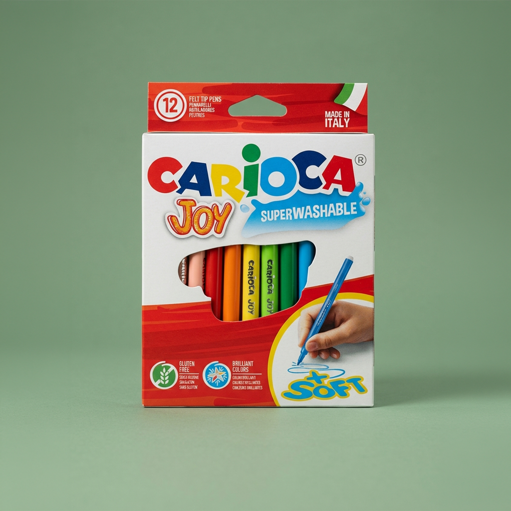 Carioca JOY Süper Yıkanabilir Keçeli Kalem 12'li Set