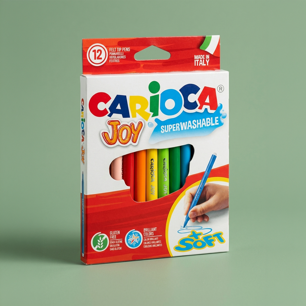 Carioca JOY Süper Yıkanabilir Keçeli Kalem 12'li Set