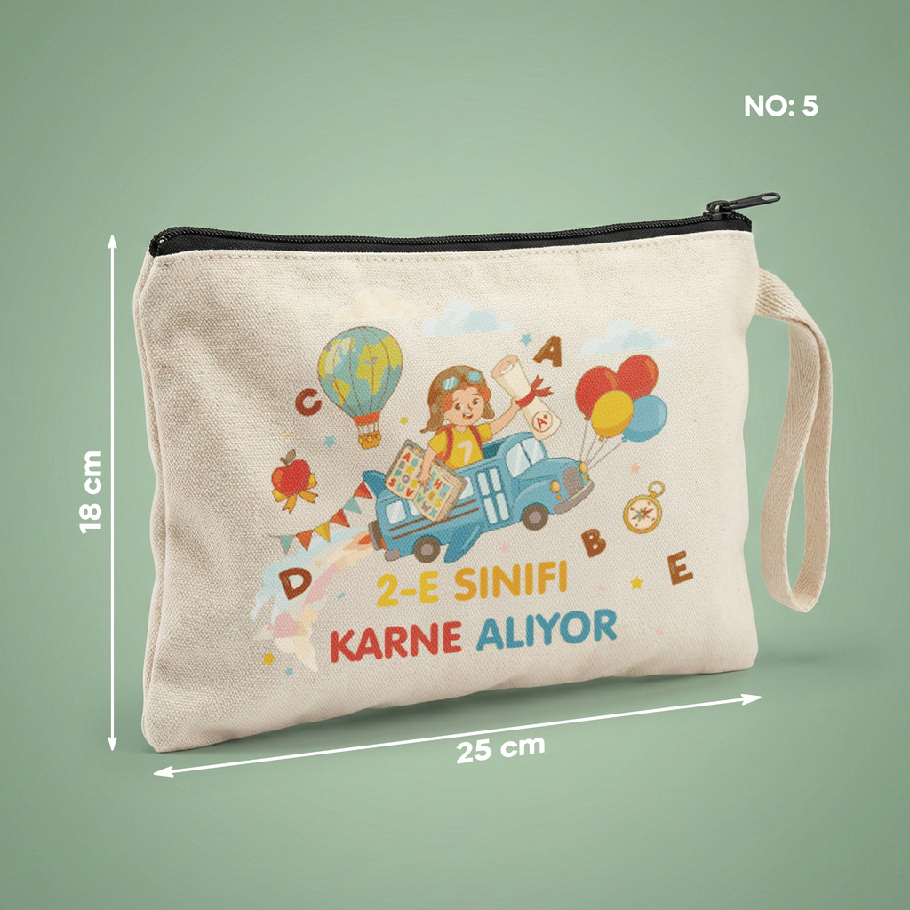 Karne Hediyesi Clutch Çanta - Sınıf Karne Alıyor - No:5