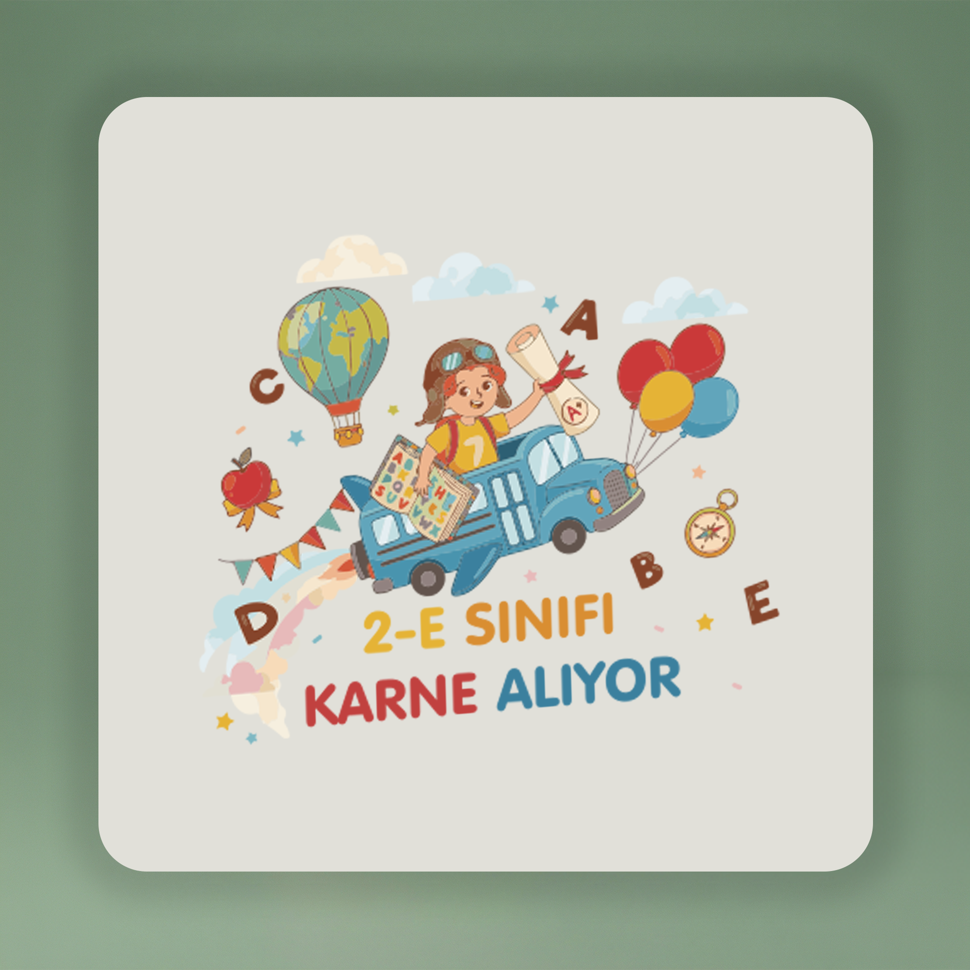 Karne Hediyesi Clutch Çanta - Sınıf Karne Alıyor - No:5