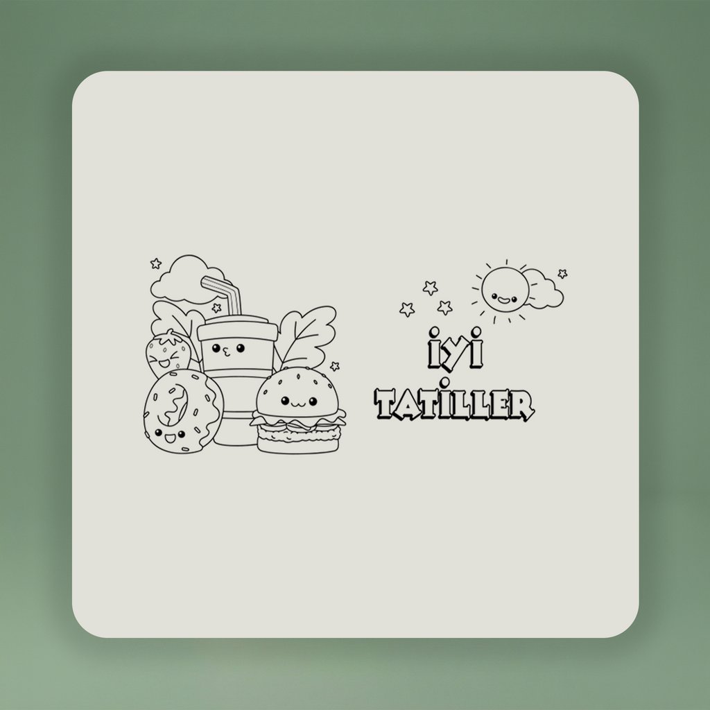 Boyanabilir İyi Tatiller Clutch - Kawaii Yiyecekler - No:7