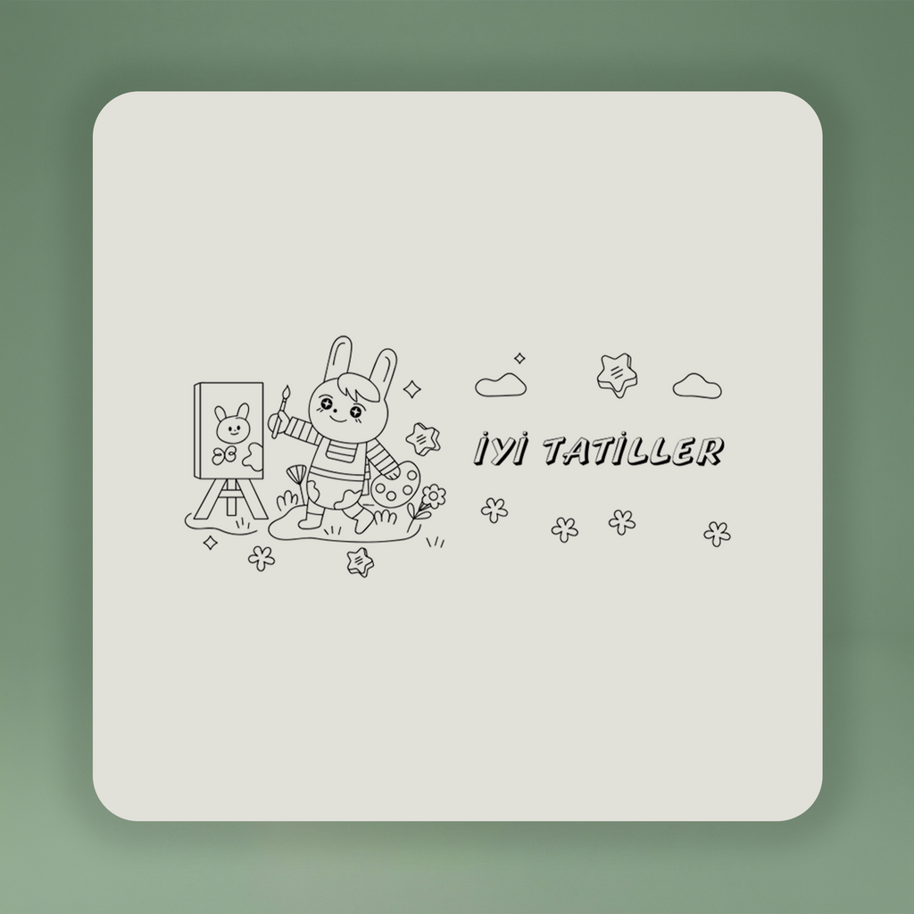Boyanabilir İyi Tatiller Clutch - Ressam Tavşan - No:8