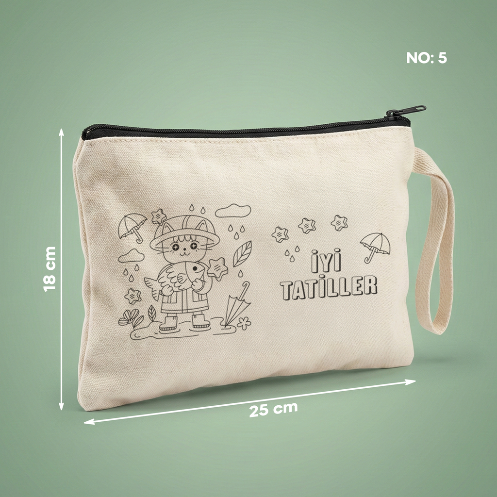 Boyanabilir İyi Tatiller Clutch - Yağmurlu Kedi - No:5