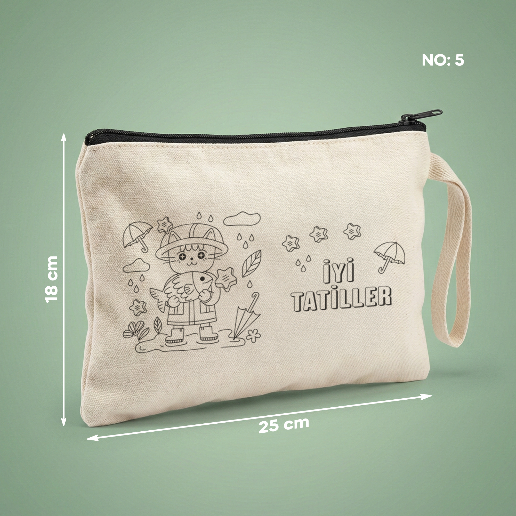 Boyanabilir İyi Tatiller Clutch - Yağmurlu Kedi - No:5