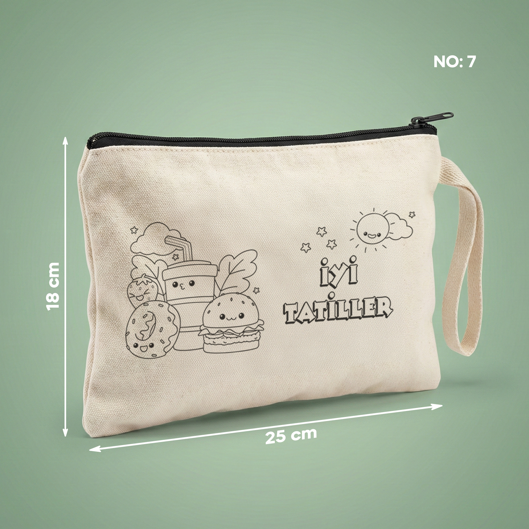 Boyanabilir İyi Tatiller Clutch - Kawaii Yiyecekler - No:7