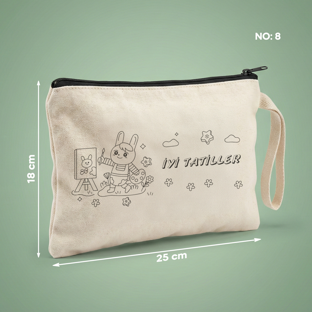 Boyanabilir İyi Tatiller Clutch - Ressam Tavşan - No:8