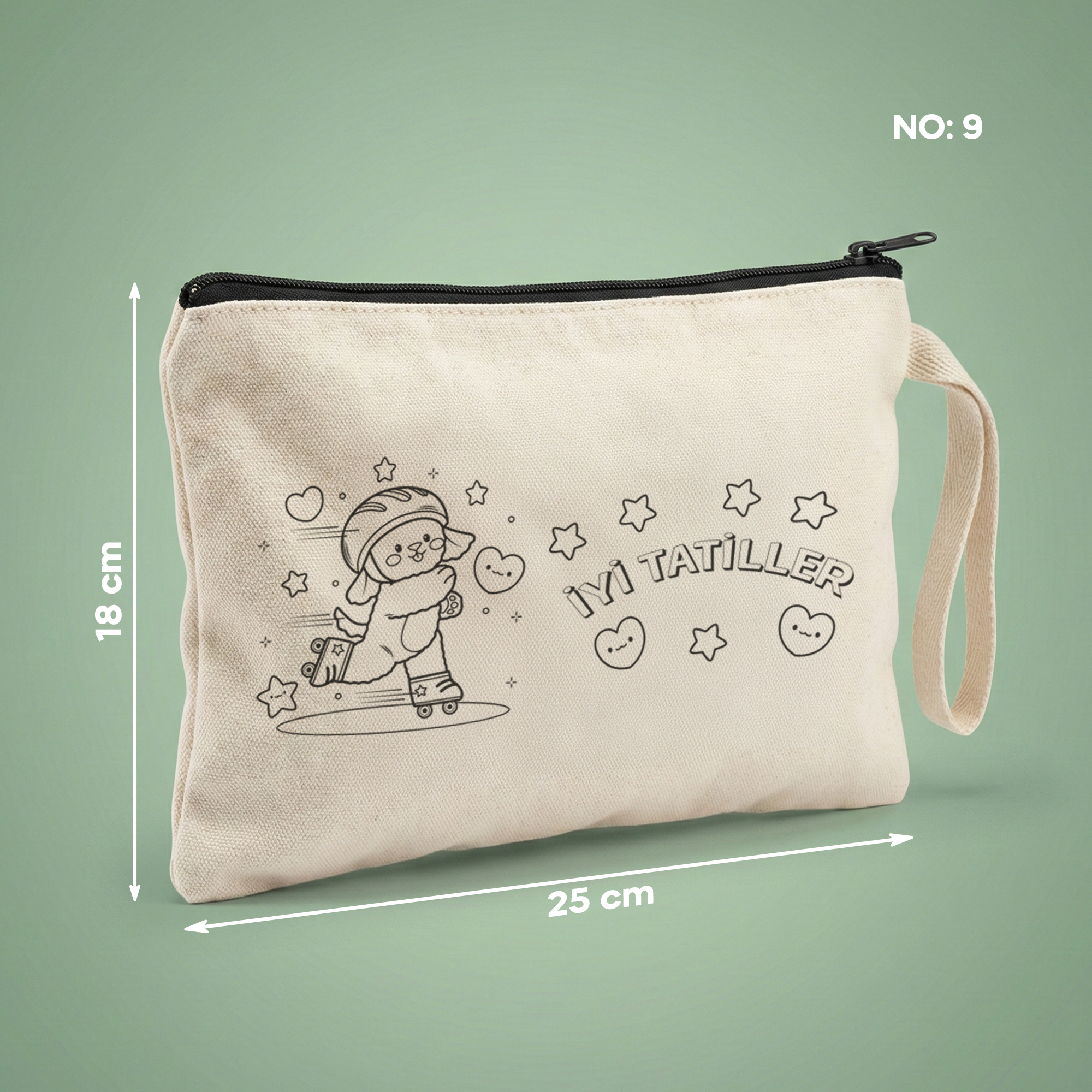 Boyanabilir İyi Tatiller Clutch - Patenli Kedi - No:9