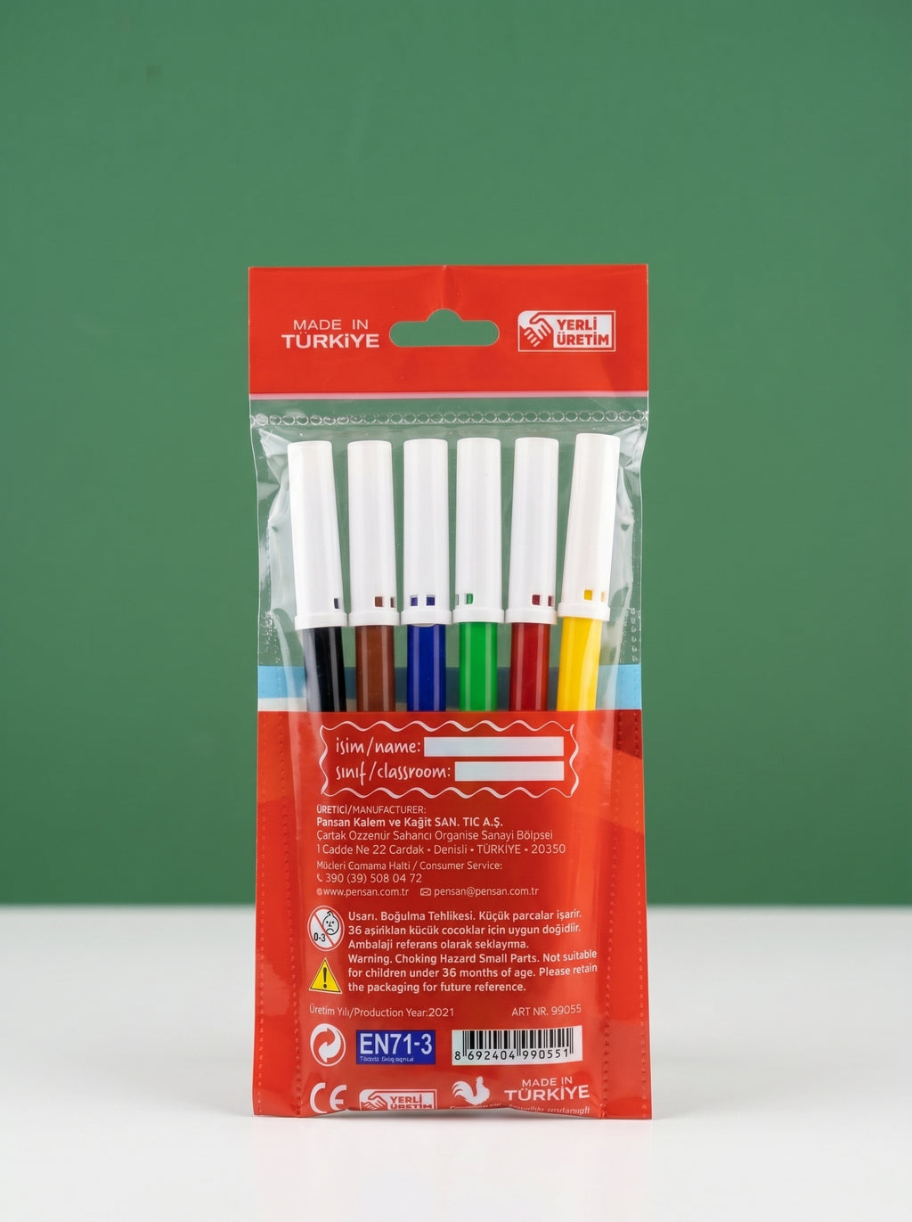 Pensan Kidz 6'lı Keçeli Kalem (Fibre Tip Pens)