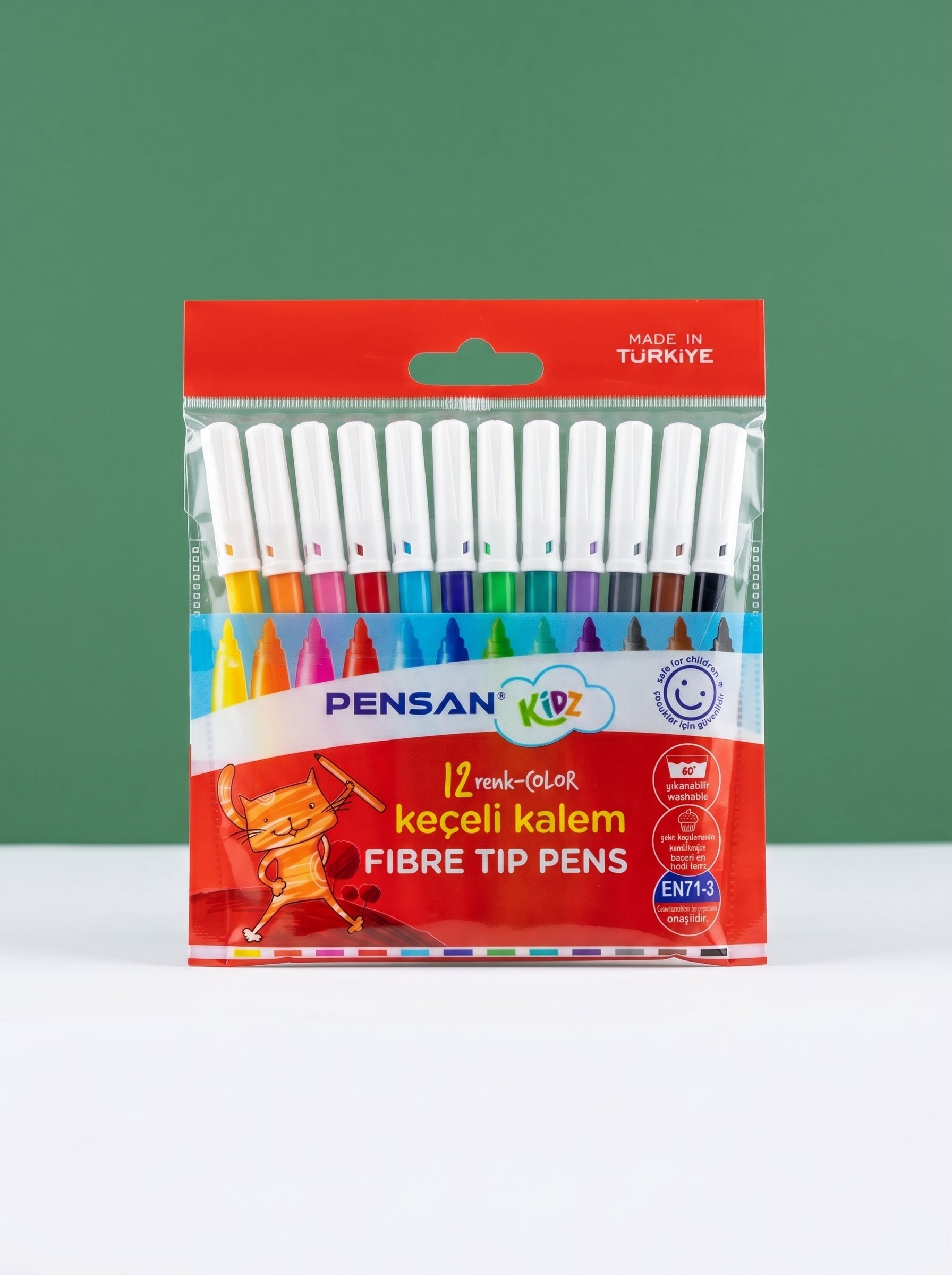 Pensan Kidz 12'li Keçeli Kalem (Fibre Tip Pens)