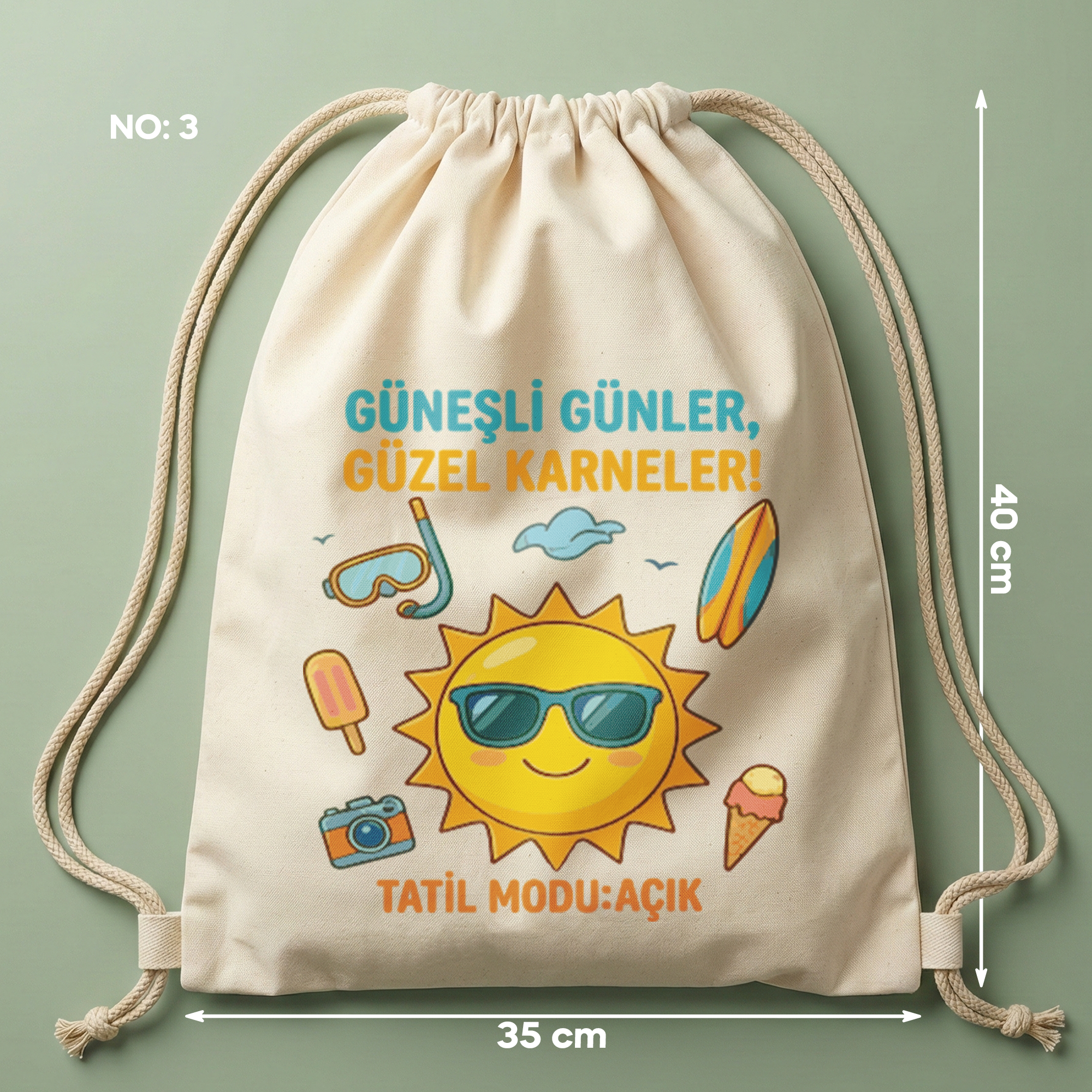 Karne Hediyesi Sırt Çantası - Güneşli Günler Güzel Karneler - No:3