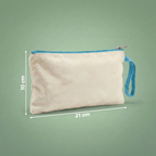 Açık Mavi Fermuarlı - Kanvas Clutch (21 x 10)