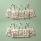 Boyanabilir Ramazan Çantası (20x30cm) - 10 Farklı Tasarım (toplam 10 adet)