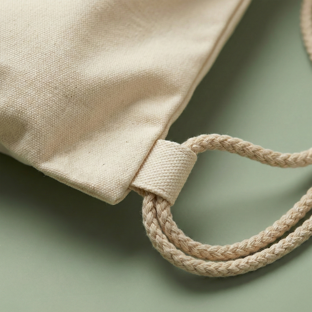 Büzgülü Ham Bez Çanta (Özelleştirilebilir) - 35x40 cm