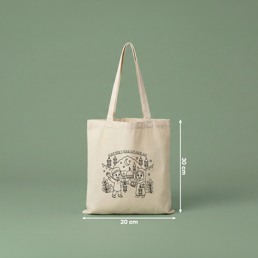 Boyanabilir Ramazan Çantası (20x30cm) - 10 Farklı Tasarım (toplam 10 adet)